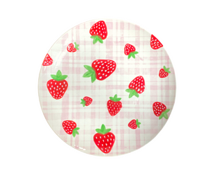 Colorado Springs Strawberry Plaid Plate